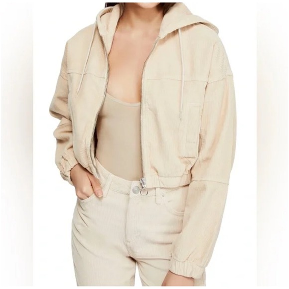 BDG Urban Outfitters Womens Oversized Corduroy Cropped Full Zip Jacket Size M - Picture 1 of 10